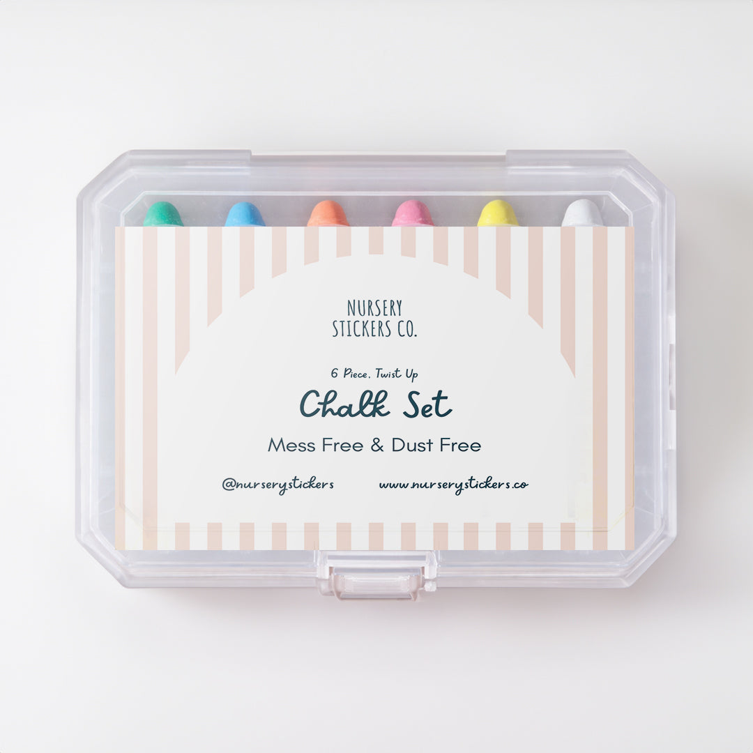 Twist Up Mess Free Chalks in bright colors with smooth twist mechanism, perfect for creative kids’ playtime fun