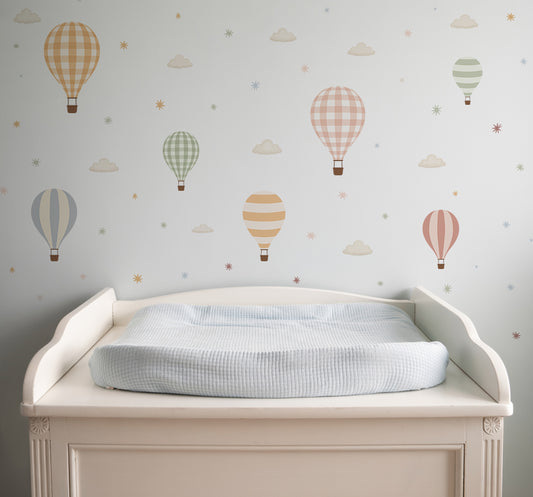 Soft Sky Hot Air Balloon Set Wall Stickers