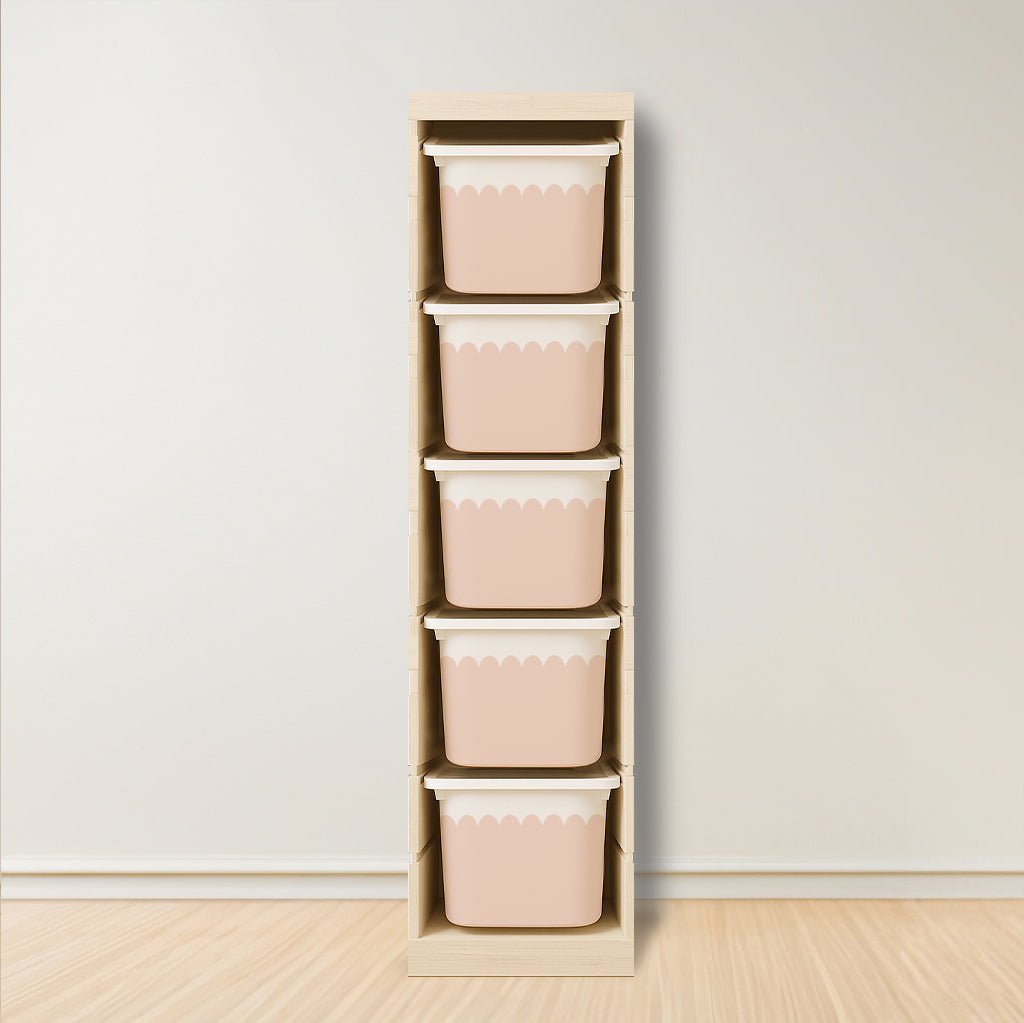 Wavy Scallop Stickers For Ikea Trofast Drawer (Side Facing Vertical Units) - Nursery Stickers