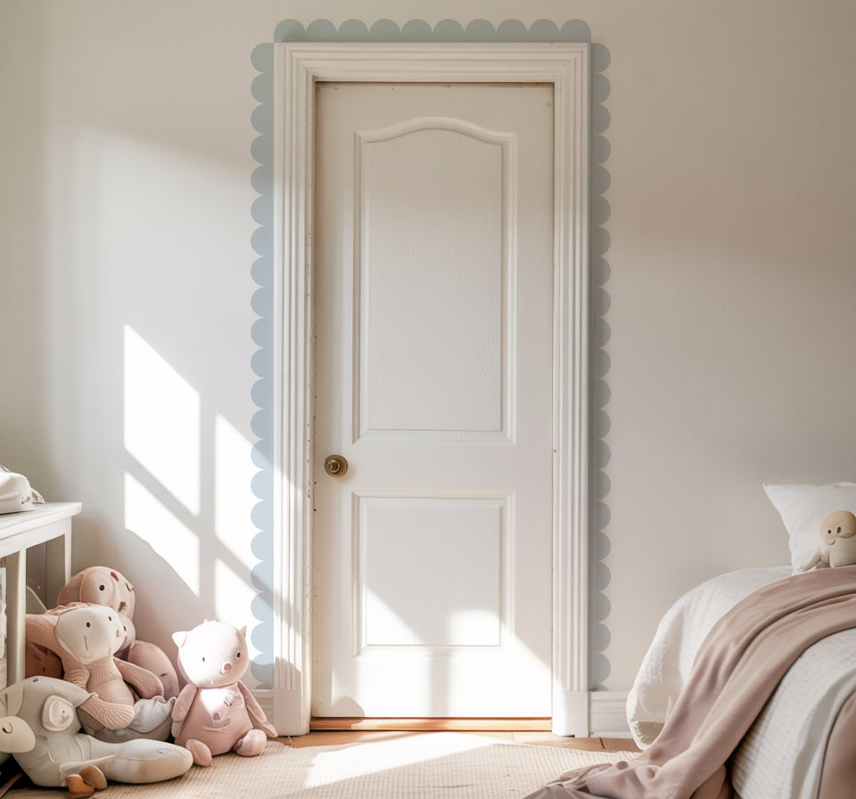 Block Coloured Scalloped Border Decal Wall Sticker