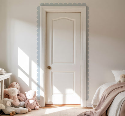 Block Coloured Scalloped Border Decal Wall Sticker