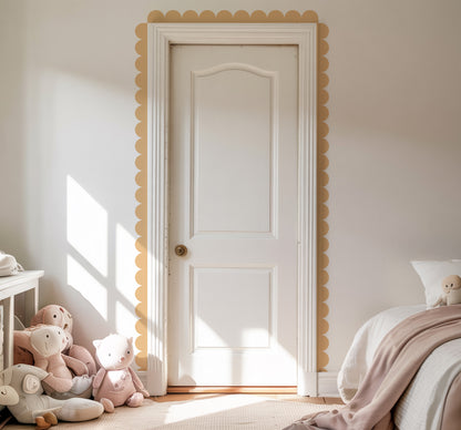 Block Coloured Scalloped Border Decal Wall Sticker