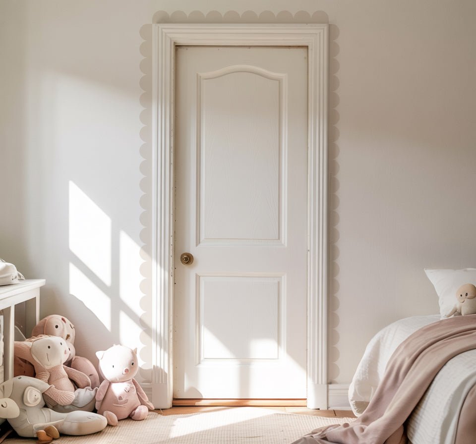 Block Coloured Scalloped Border Decal Wall Sticker - Nursery Stickers