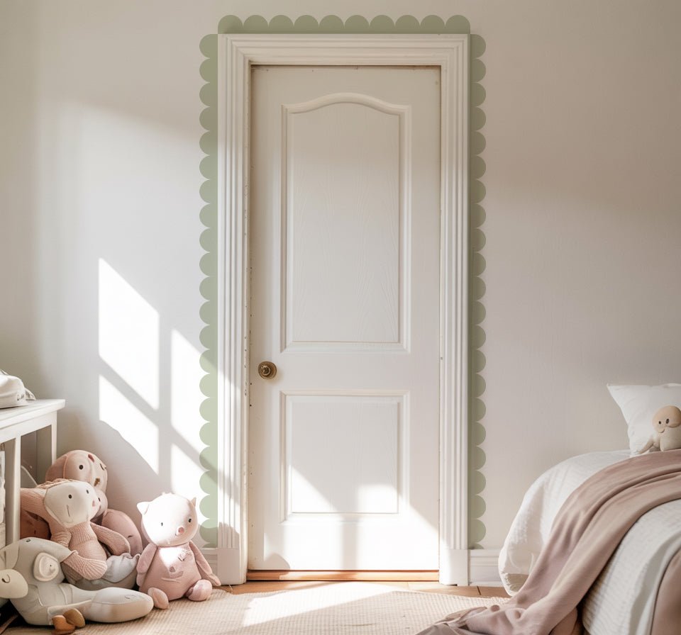 Block Coloured Scalloped Border Decal Wall Sticker - Nursery Stickers