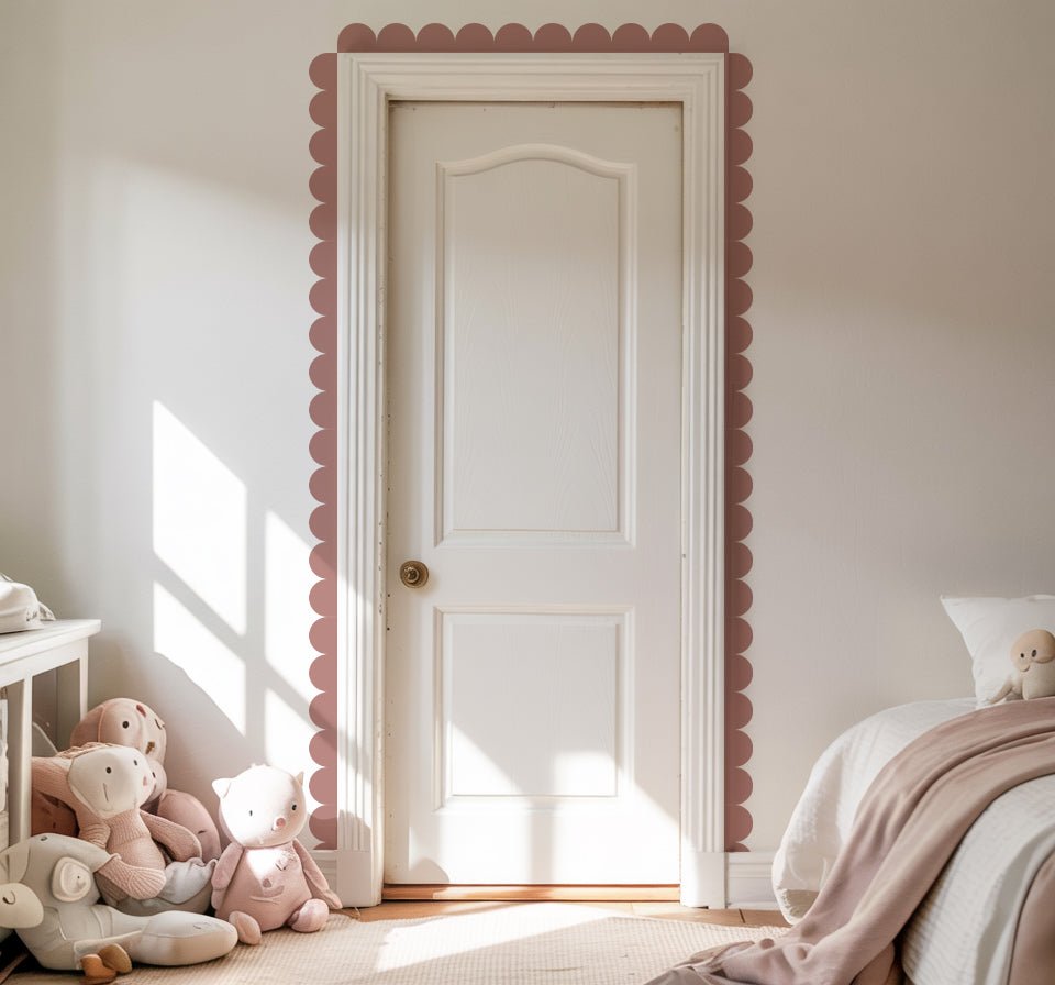 Block Coloured Scalloped Border Decal Wall Sticker - Nursery Stickers