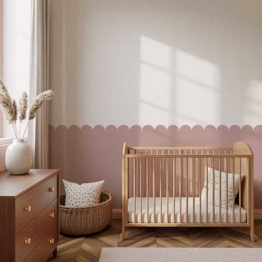 Block Coloured Scalloped Panel Wall Sticker