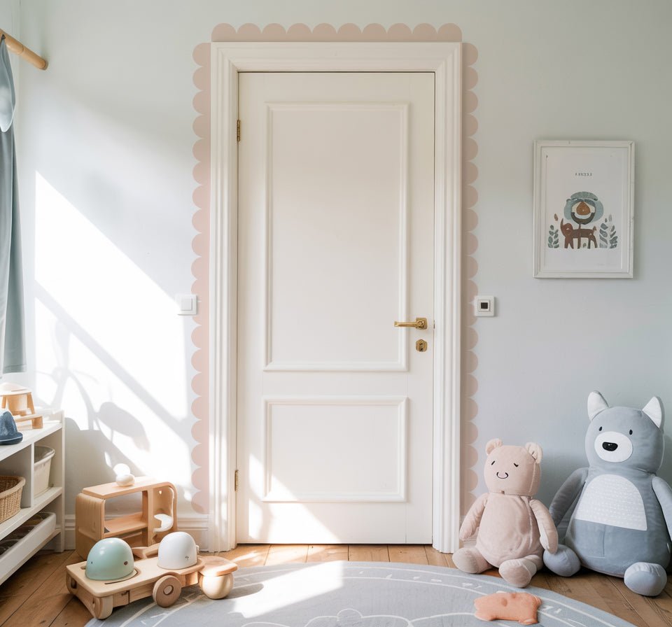 Block Coloured Scalloped Border Decal Wall Sticker - Nursery Stickers