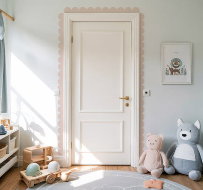 Block Coloured Scalloped Border Decal Wall Sticker - Nursery Stickers