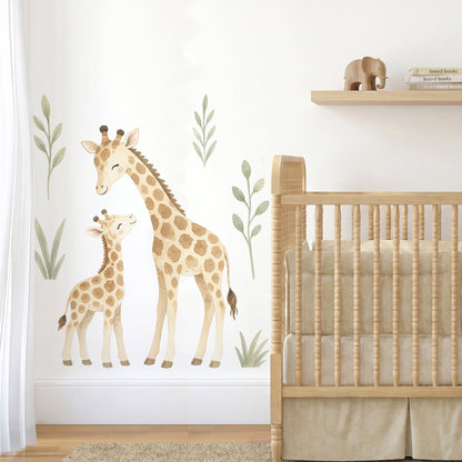 Giraffe Family Nursery Wall Stickers