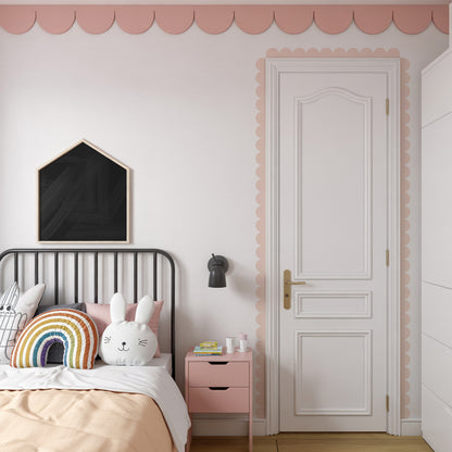 Block Coloured Scalloped Border Decal Wall Sticker