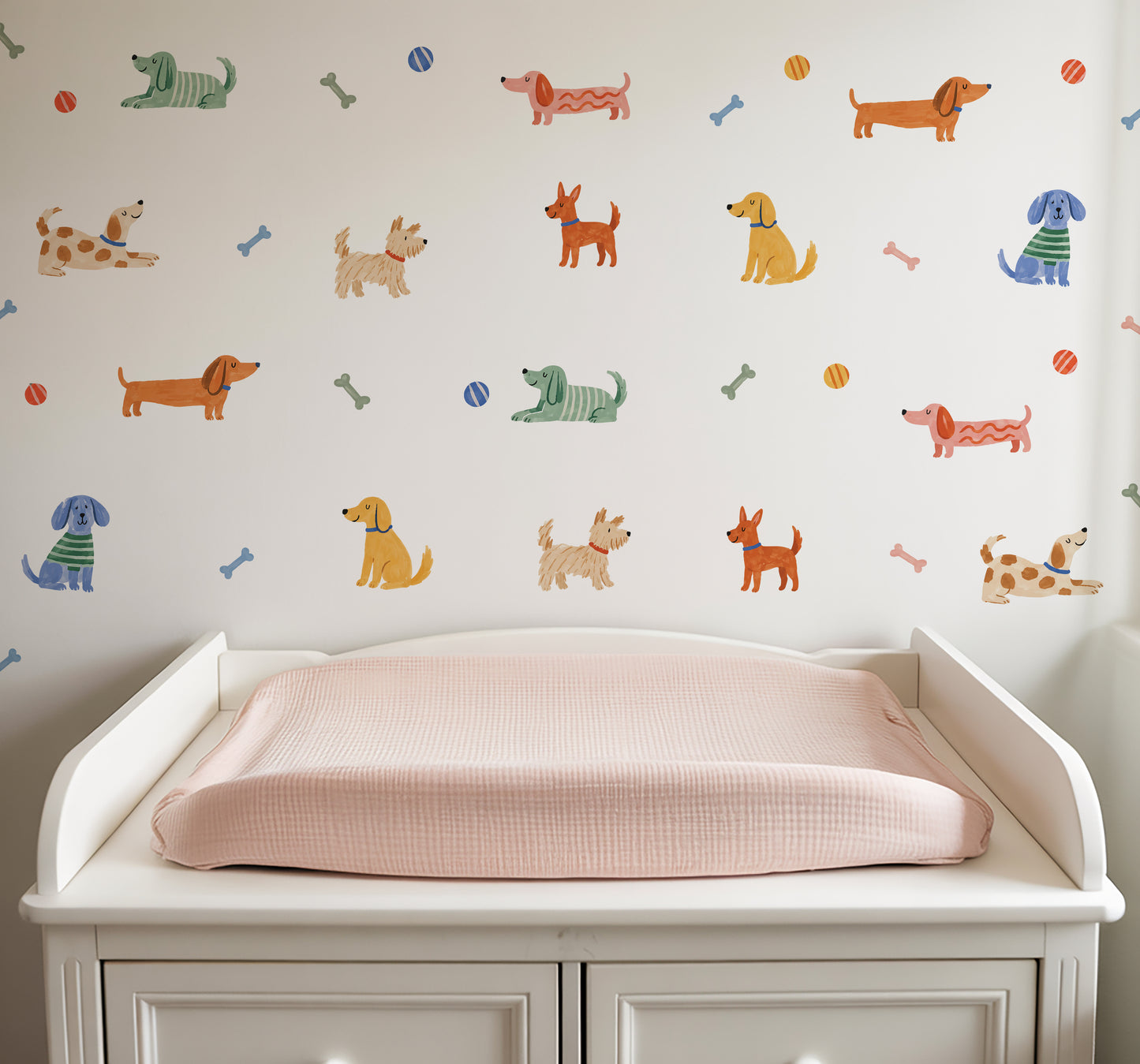 Playful Pups Dog Nursery Wall Stickers