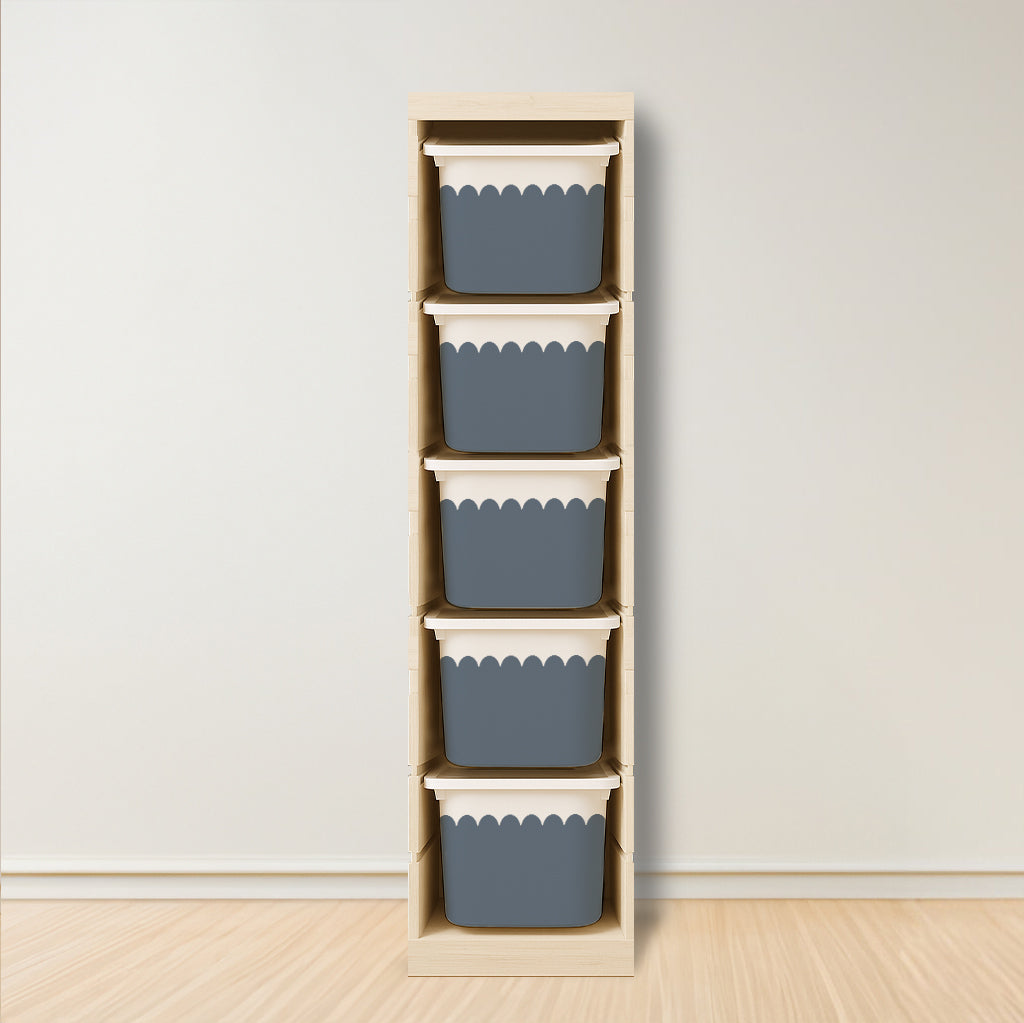 Wavy Scallop Stickers For Ikea Trofast Drawer (Side Facing Vertical Units)