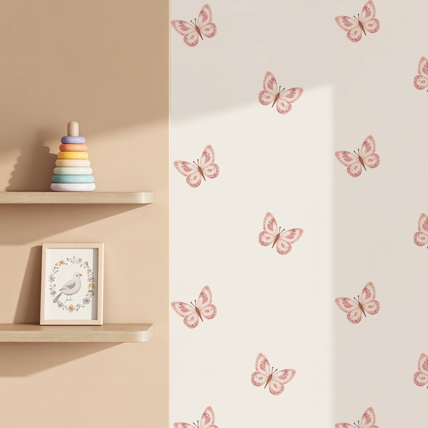 Pink Butterfly Nursery Wall Stickers