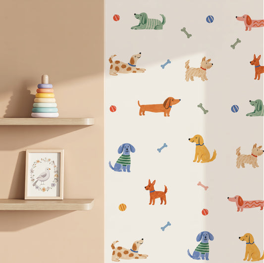 Playful Pups Dog Nursery Wall Stickers