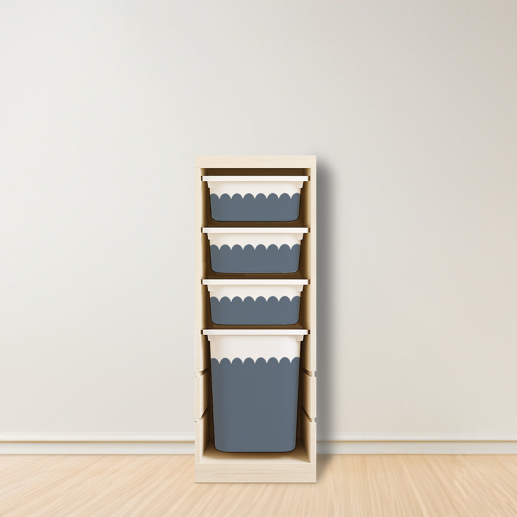 Wavy Scallop Stickers For Ikea Trofast Drawer (Side Facing Vertical Units)