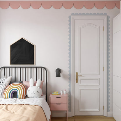 Block Coloured Scalloped Border Decal Wall Sticker