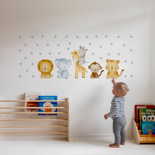 Safari Star Animal Friends Nursery Wall Stickers - Nursery Stickers