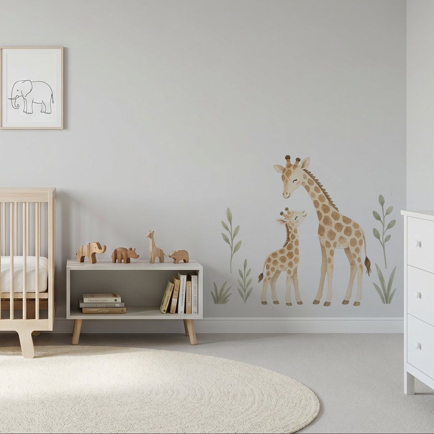 Giraffe Family Nursery Wall Stickers