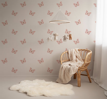 Pink Butterfly Nursery Wall Stickers