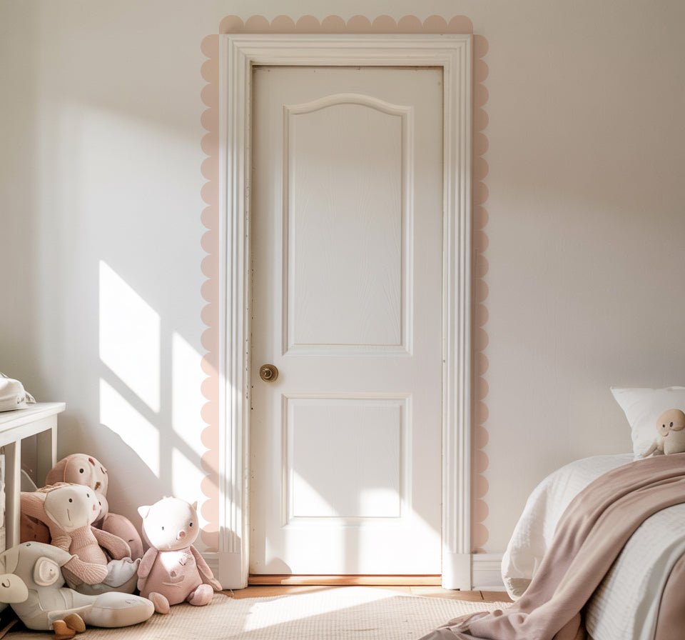 Block Coloured Scalloped Border Decal Wall Sticker - Nursery Stickers