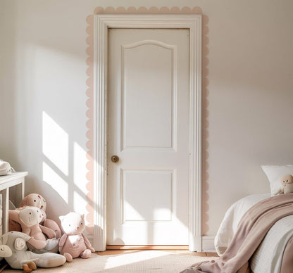 Block Coloured Scalloped Border Decal Wall Sticker - Nursery Stickers