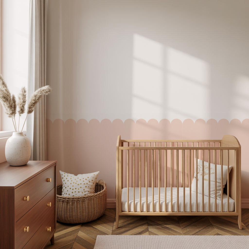 Block Coloured Scalloped Panel Wall Sticker