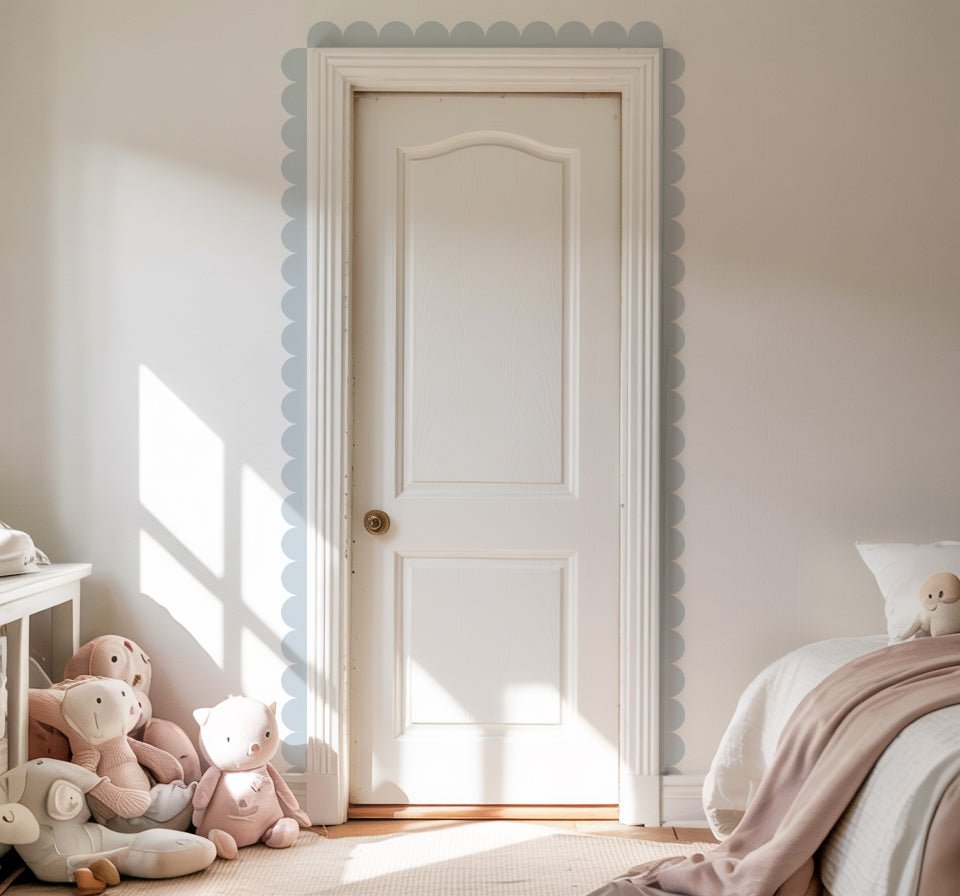 Block Coloured Scalloped Border Decal Wall Sticker - Nursery Stickers