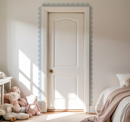 Block Coloured Scalloped Border Decal Wall Sticker - Nursery Stickers