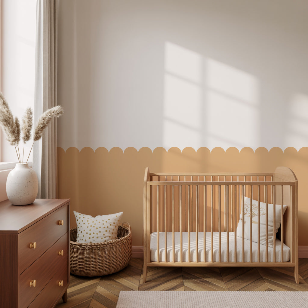 Block Coloured Scalloped Panel Wall Sticker