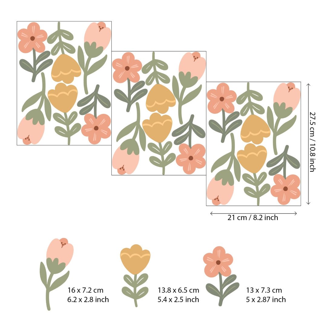 Boho Flowers Nursery Wall Stickers - Nursery Stickers