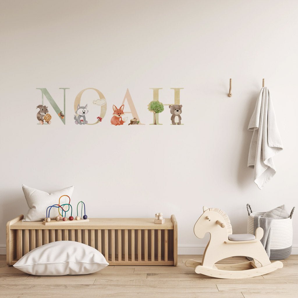 Woodland Personalised Names Nursery Wall Stickers - Nursery Stickers