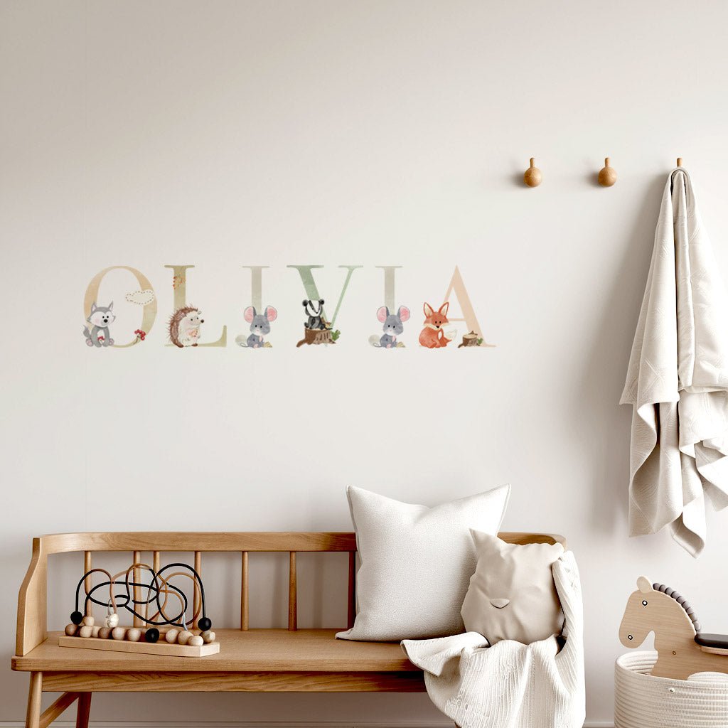 Woodland Personalised Names Nursery Wall Stickers - Nursery Stickers