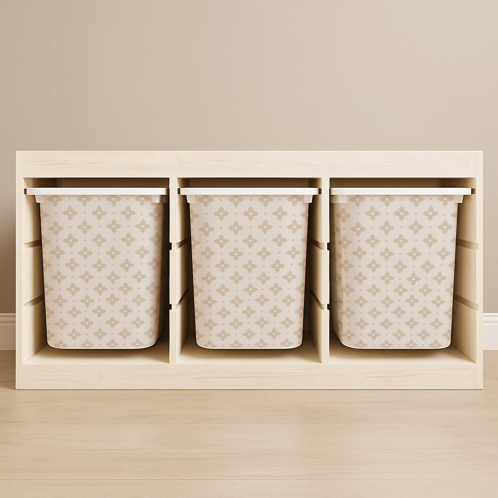 Vintage Linen Tile Stickers For Ikea Trofast Drawers