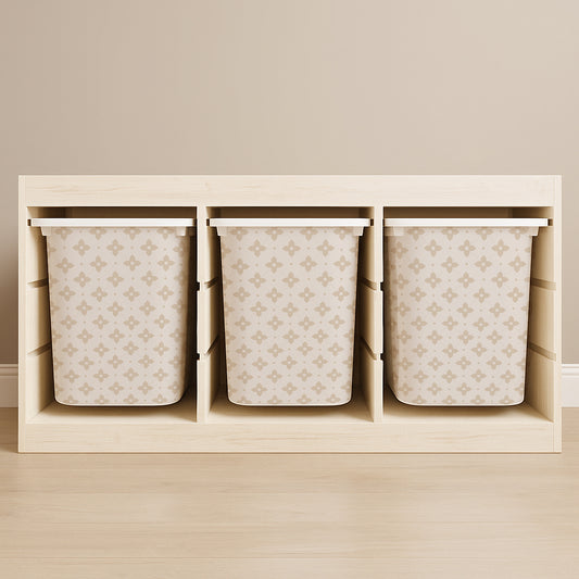 Vintage Linen Tile Stickers For Ikea Trofast Drawers