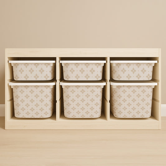 Vintage Linen Tile Stickers For Ikea Trofast Drawers