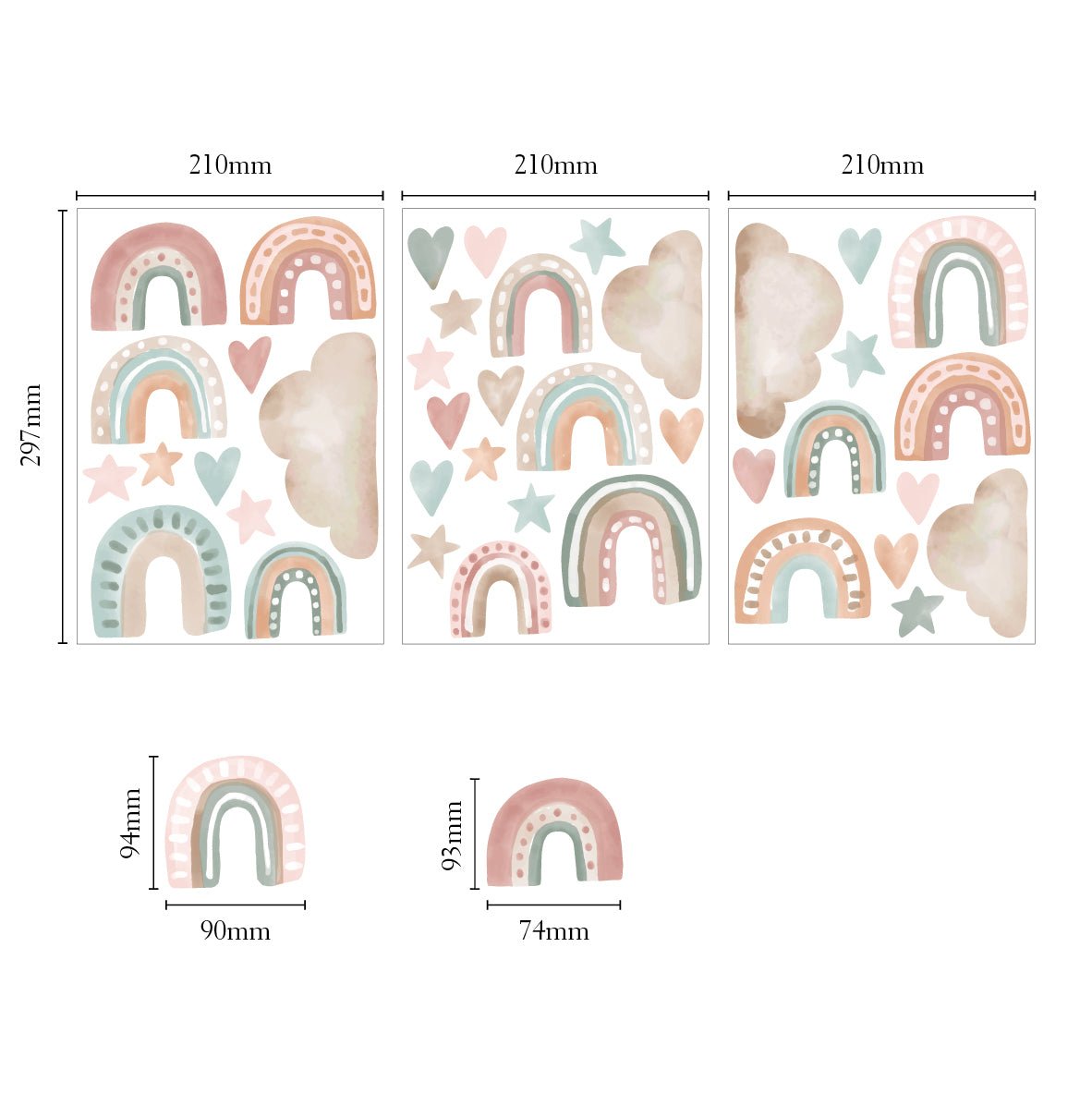 Little Boutique Rainbow Cloud Wall Stickers
