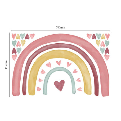 Loving Heart Rainbow Nursery Wall Sticker - WOVEN FABRIC - Nursery Stickers