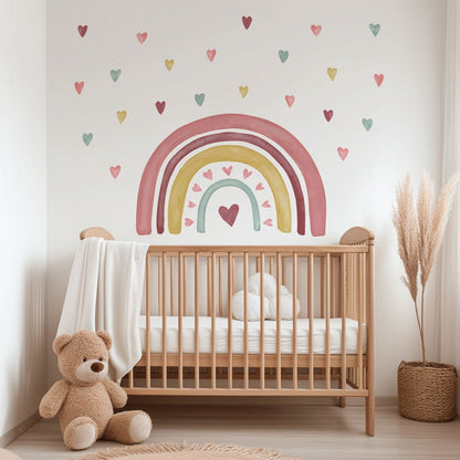 Loving Heart Rainbow Nursery Wall Sticker - Nursery Stickers