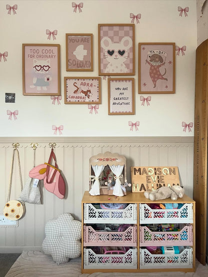 Pink Bow Wall Stickers - Nursery Stickers