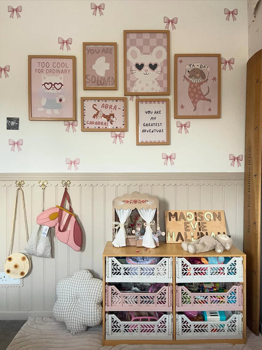 Pink Bow Wall Stickers - Nursery Stickers