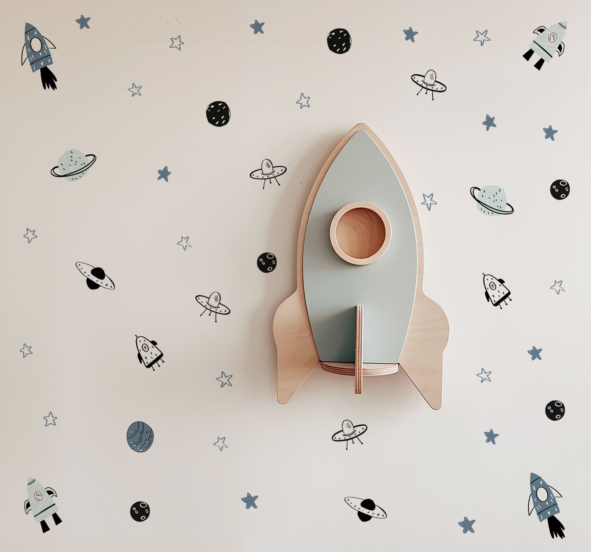 Rocket Dreams Space Nursery Wall Stickers - Nursery Stickers