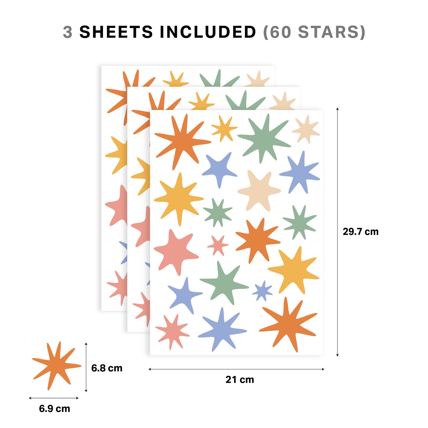 Scandi Starburst Nursery Wall Stickers