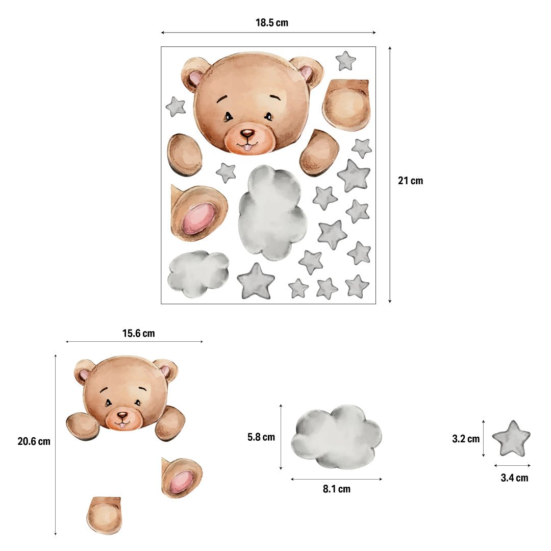 Teddy Bear Light Switch Wall Sticker - Nursery Stickers