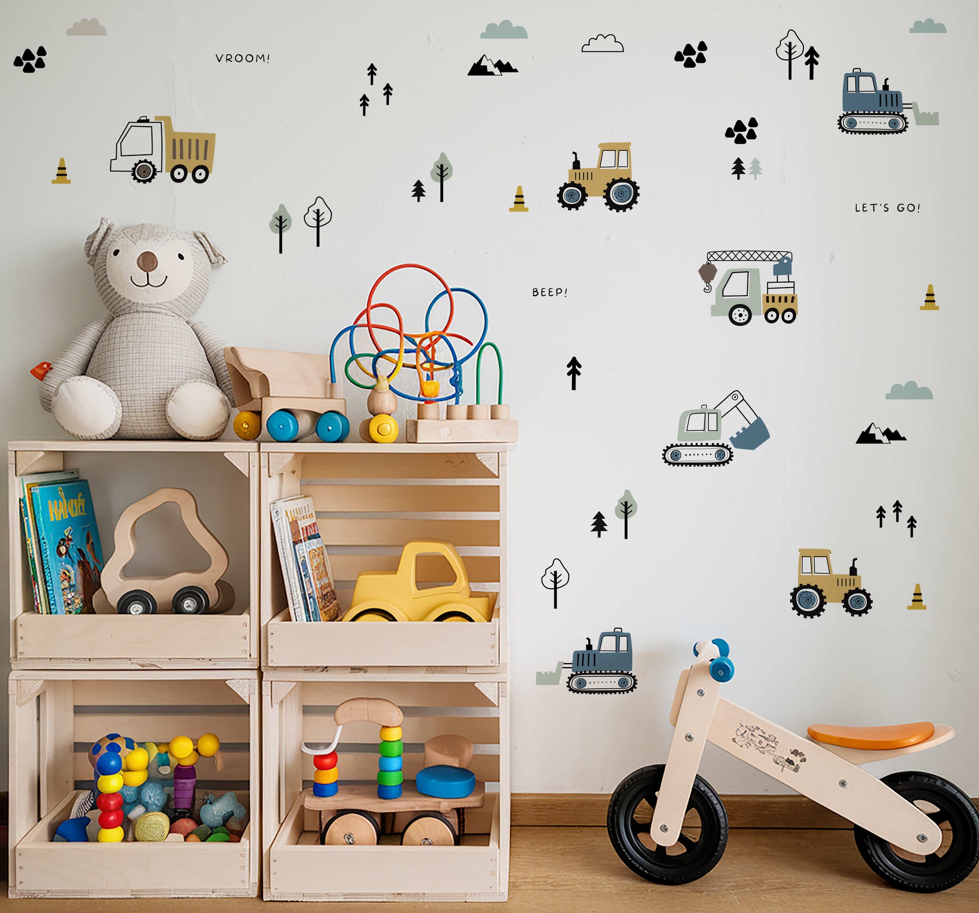 Truck, Tractor and Digger Nursery Wall Stickers - Nursery Stickers