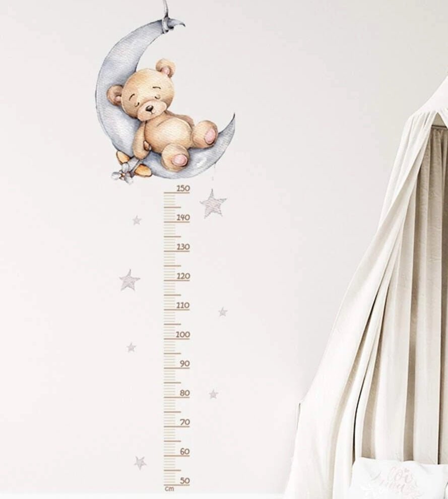 Moon & Bear Height Chart Nursery Wall Sticker - Nursery Stickers