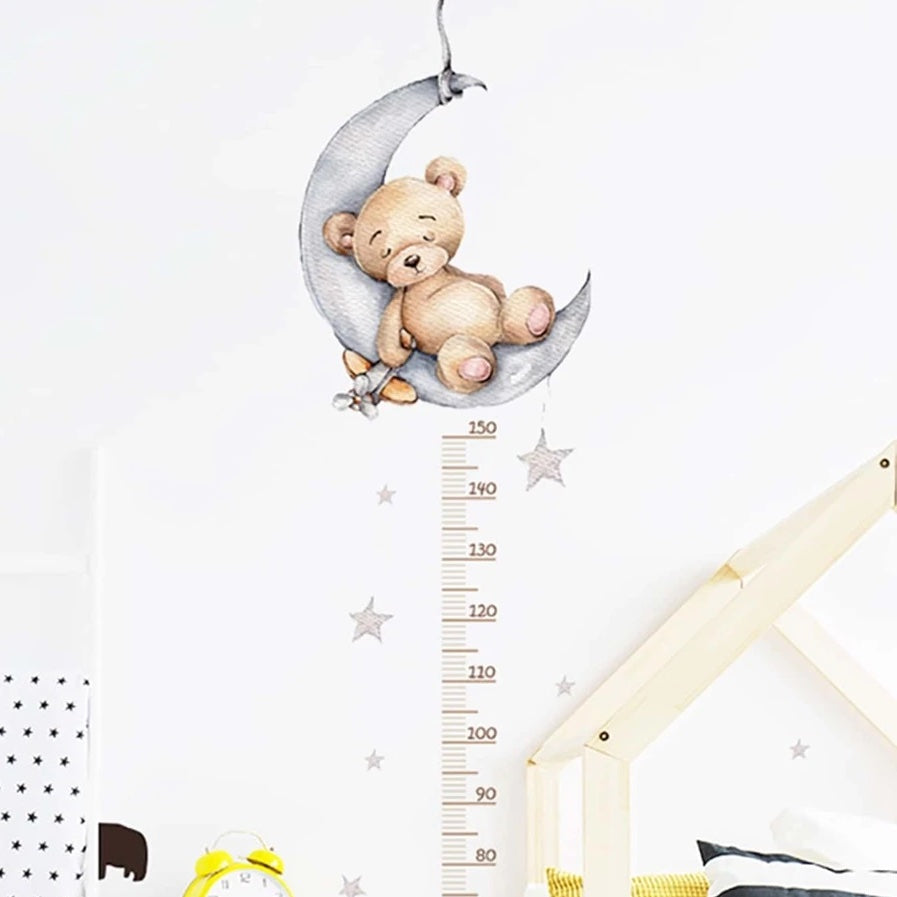 Moon & Bear Height Chart Nursery Wall Sticker