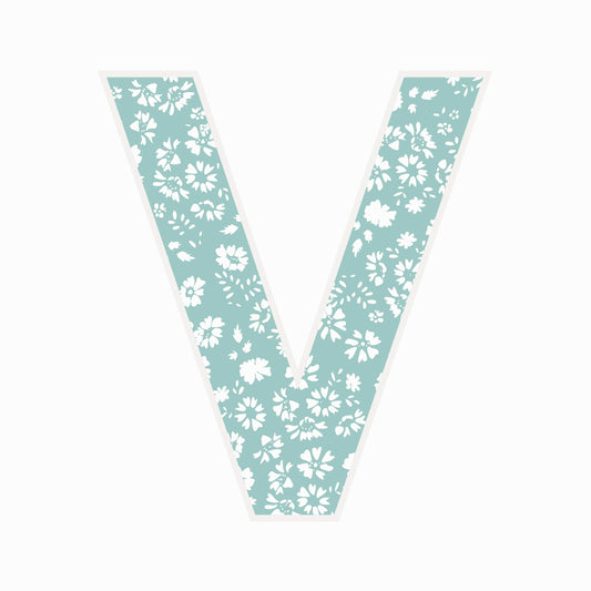 Letter V - Floral - Nursery Stickers