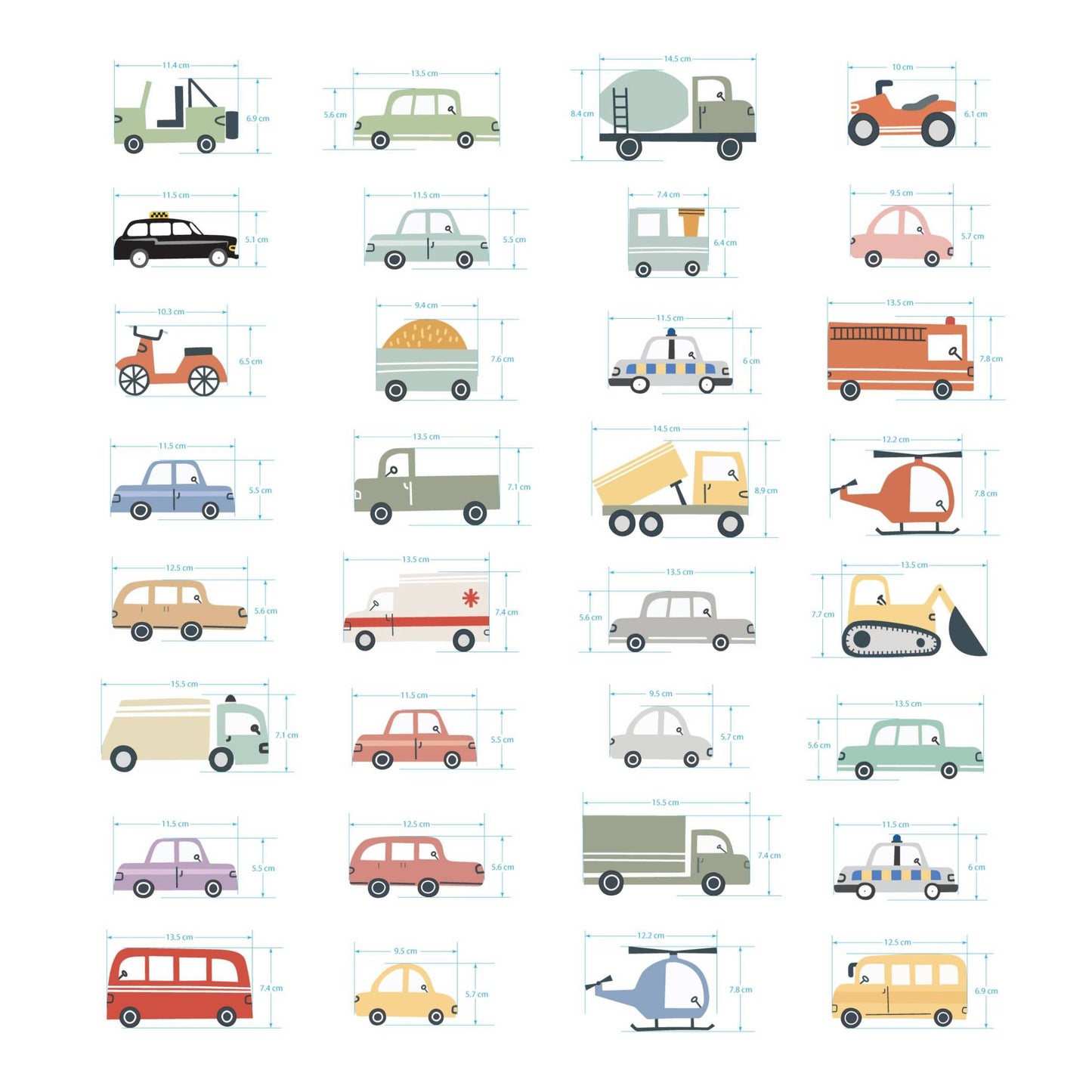 Transport Vehicles Nursery Wall Stickers - Nursery Stickers