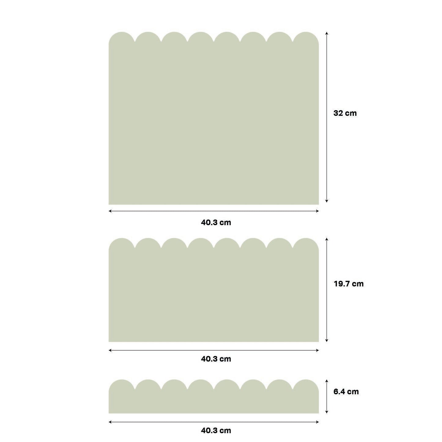 Wavy Scallop Stickers For Ikea Trofast Drawer (Side Facing Vertical Units) - Nursery Stickers