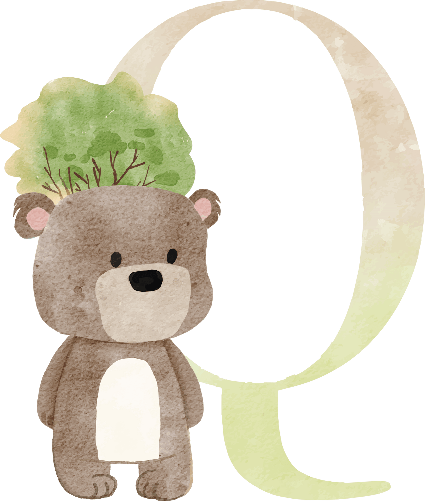 Letter Q - Woodland - Nursery Stickers